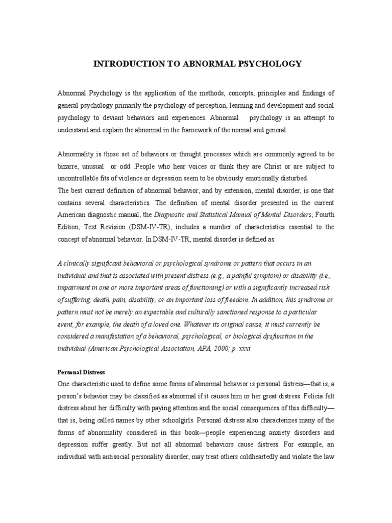 Introduction to Abnormal Psychology | PDF | Id | Classical Conditioning