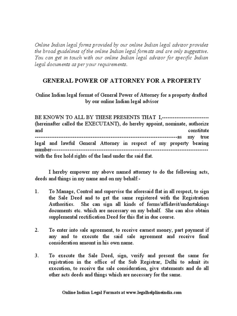 General Power of Attorney PDF Power Of Attorney Civil Law