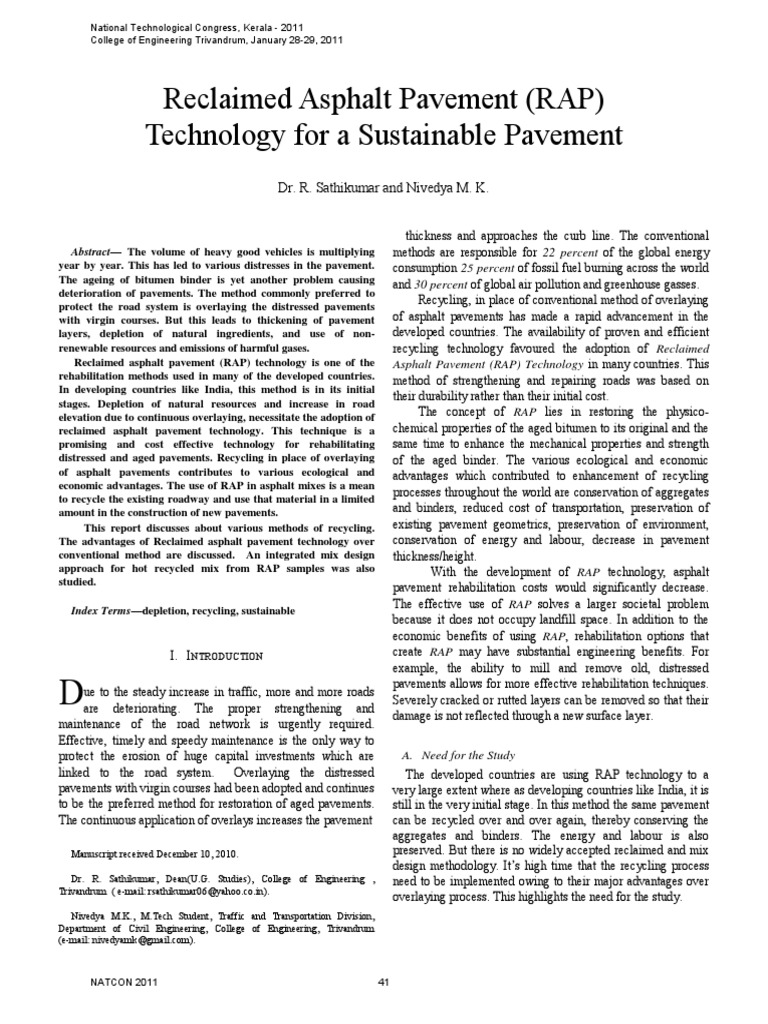Sustainable Road Rehabilitation | PDF | Road Surface | Asphalt
