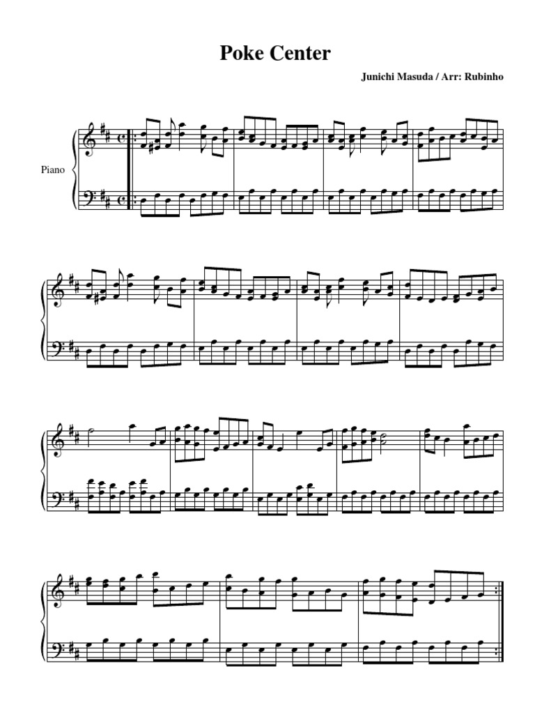Pokemon Center Theme Sheet Music Piano | PDF