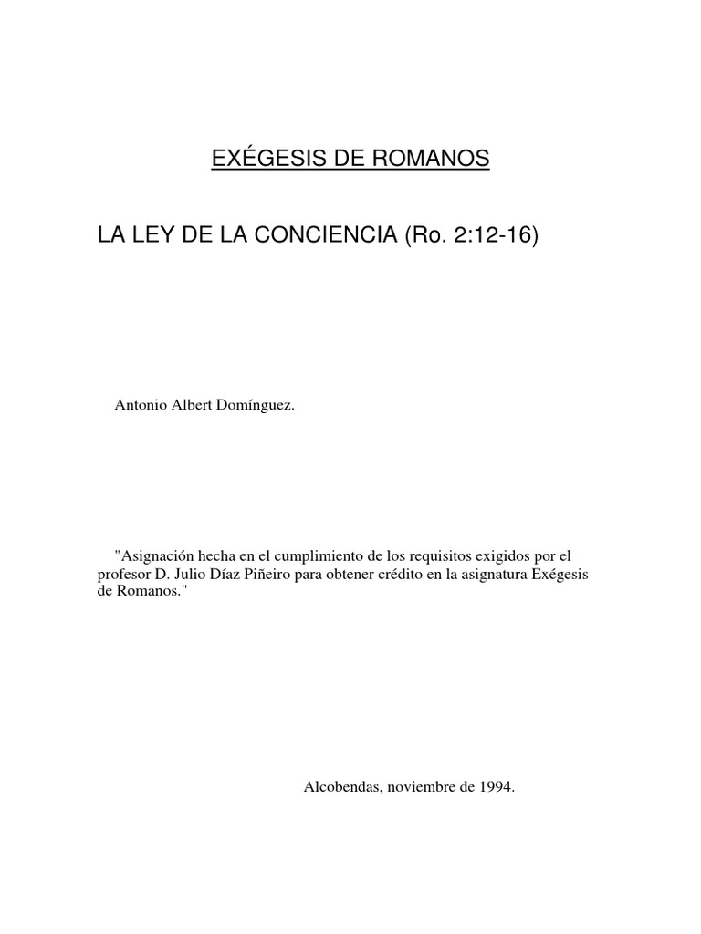 La Ley de La Conciencia | PDF | Pablo el apóstol | Pecado
