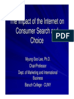 The Impact of The Internet On Consumer Search and Choice