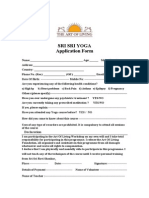 Sri Sri Yoga Application Form: Declaration