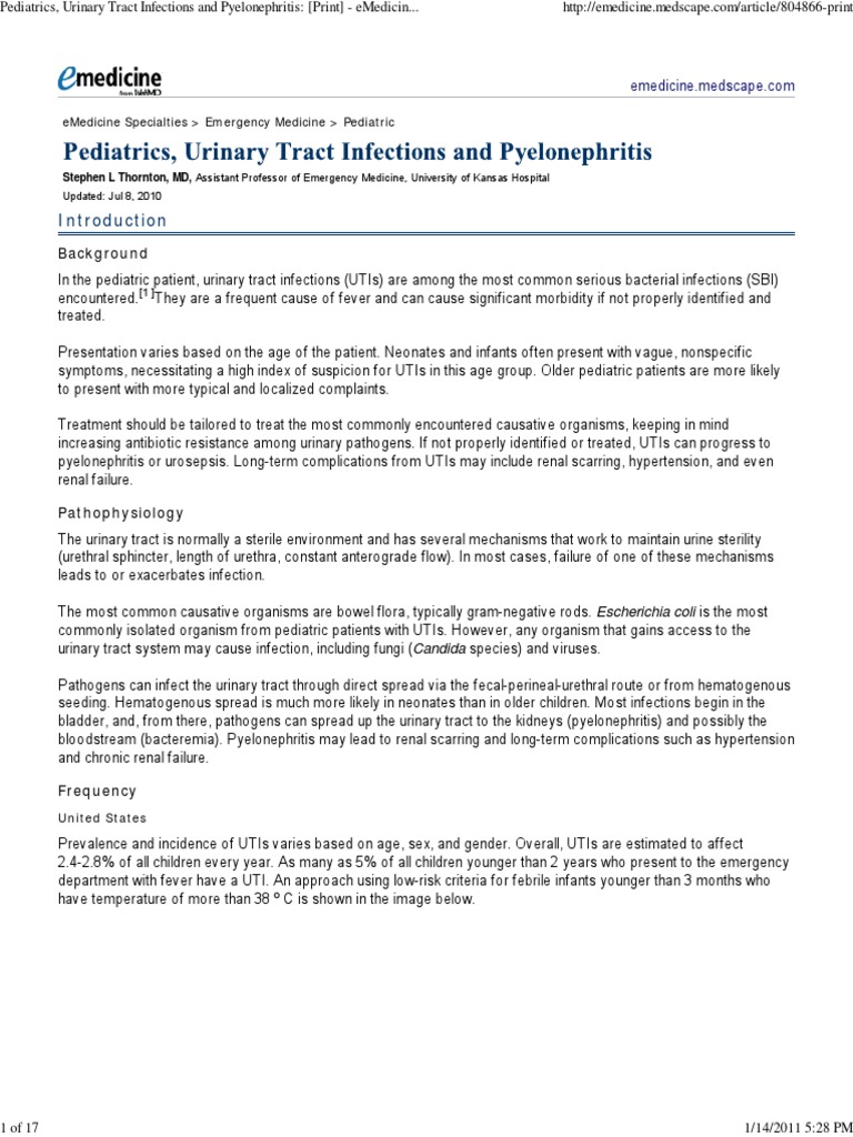 Pediatrics, Urinary Tract Infections and Pyelonephritis_ [Print