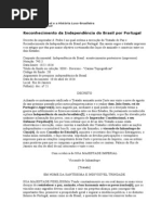 1826 - Tratado de reconhecimento de independencia - O Arquivo Nacional e a História Luso