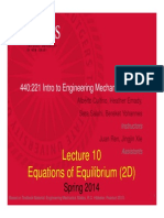 Equations of Equilibrium (2D) : 440:221 Intro To Engineering Mechanics: Statics