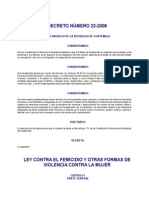 Ley Contra El Femicidio de Guatemala DECRETO DEL CONGRESO 22-2008 (1)
