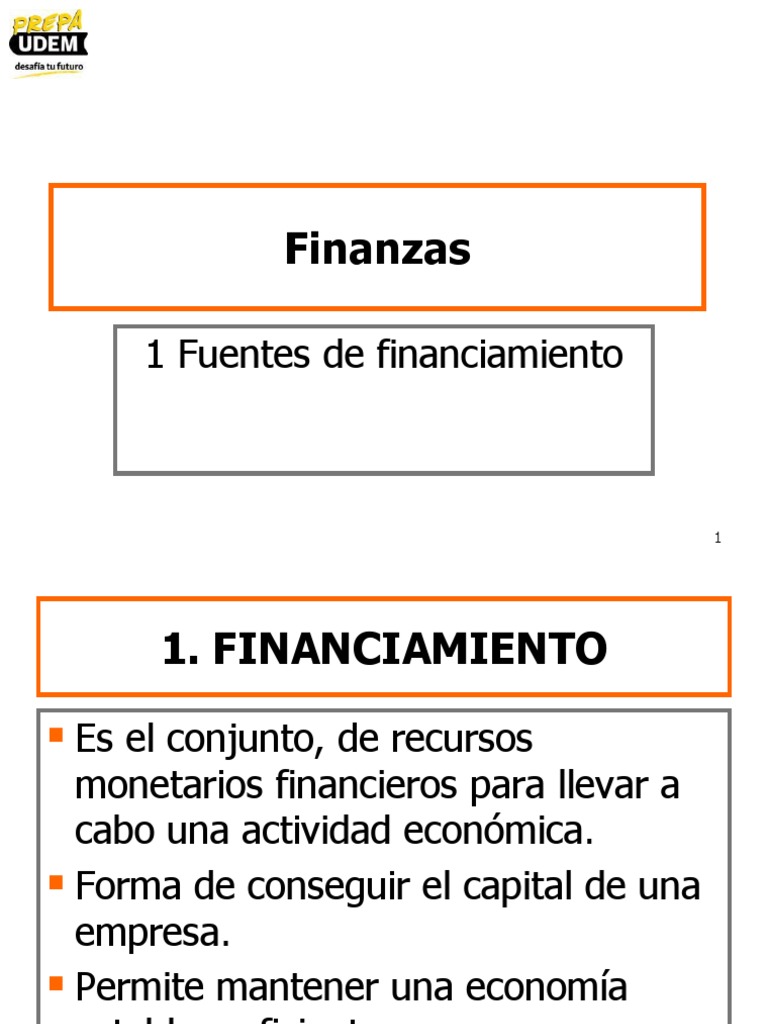 Fuentes y tipos de financiamiento empresarial | PDF | Capital de ...