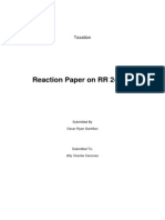 Tax Reaction Paper