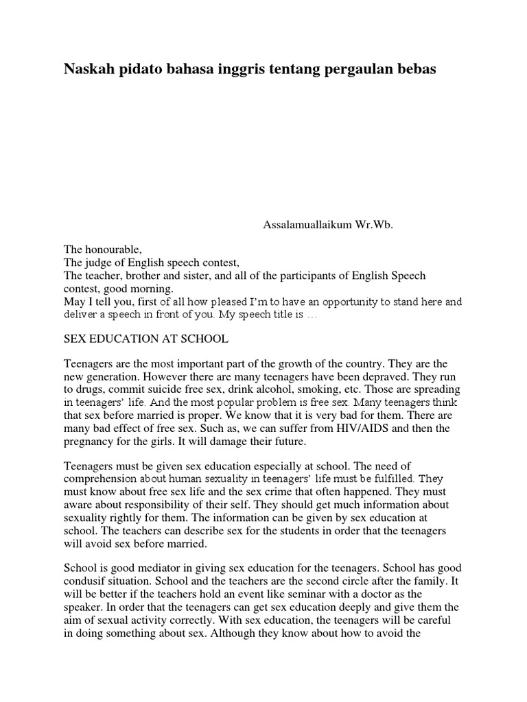 Contoh Teks Pidato Singkat Tentang Pergaulan Bebas Contoh Teks Pidato Singkat Tentang Pergaulan Bebas