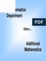 The Mathematics Department: Offers