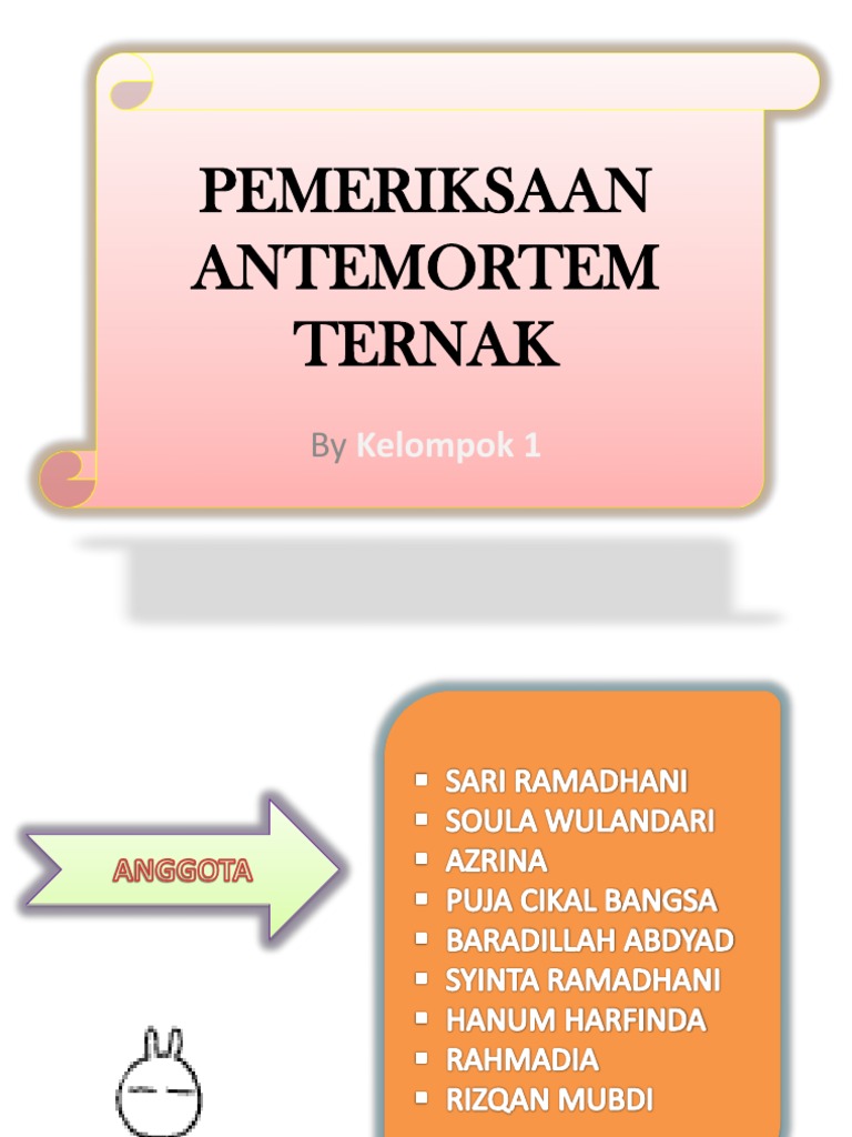 Pemeriksaan Antemortem Ternak Sehat | PDF