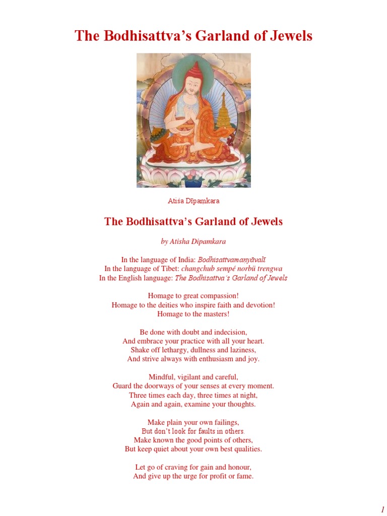 Atisha The Bodhisattva's Garland of Jewels | PDF | Religious Behaviour ...