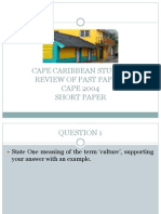 Cape Caribbean Studies Review of Past Papers CAPE 2004 Short Paper