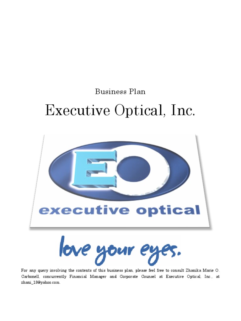 ICORPFIN Executive Optical Business Plan CARBONELL PDF Private