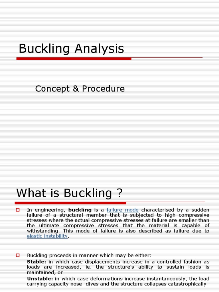 Buckling Analysis: Concept & Procedure | PDF | Buckling | Strength Of ...