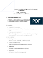 Effects of Strategy Instruction in An EFL Reading Comprehension Course: A Case Study Sergio Lopera Medina Universidad de Antioquia, Colombia