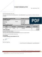 Payment Reminder Letter: Progress of Construction Payment Details