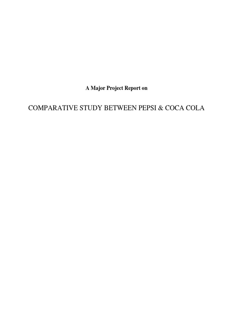 Pepsi vs Coca-Cola: A Comparative Study | PDF | Pepsi Co | Coca Cola