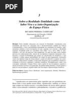 Sobre a Realidade-Totalidade como Saber Vivo ea Auto-Organização do Espaço Físico CleAO2008