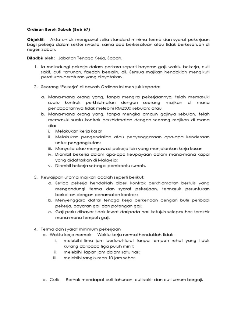 Ordinan Buruh Sabah Bab 67  PDF