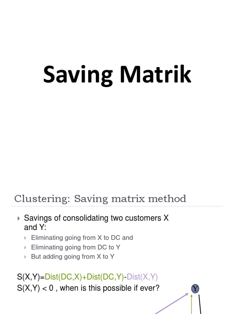 Saving Matrix Method for Route Optimization | PDF | Linear Algebra ...