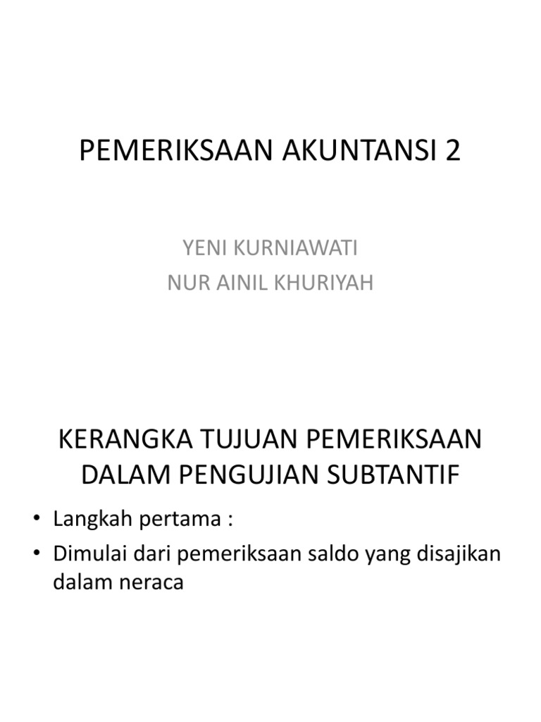  PEMERIKSAAN AKUNTANSI  2 ppt