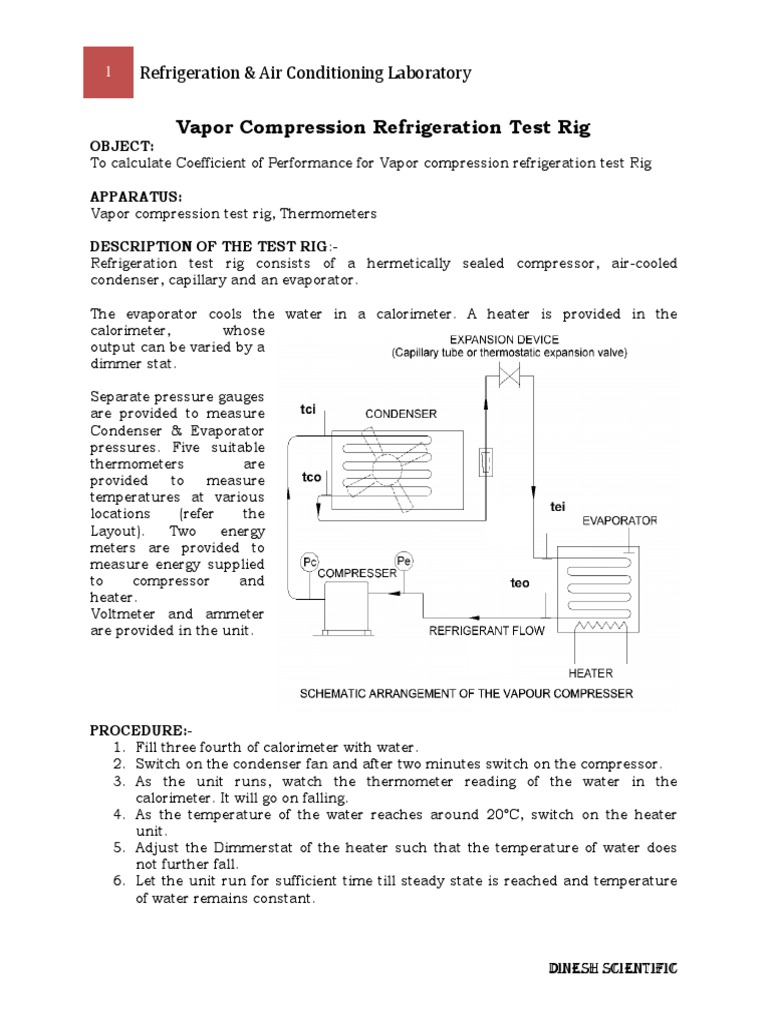 Vapor Compression Test Rig | PDF | Gas Compressor | Hvac