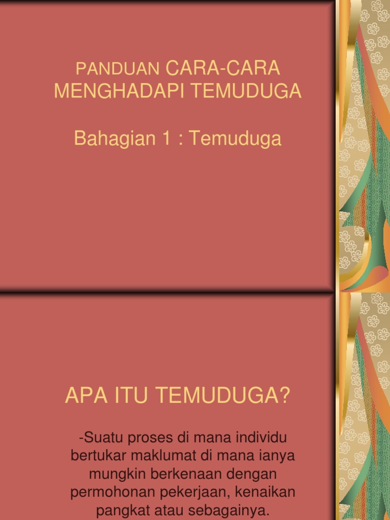 Panduan Temuduga Kerja Lengkap | PDF | Pengembangan Diri