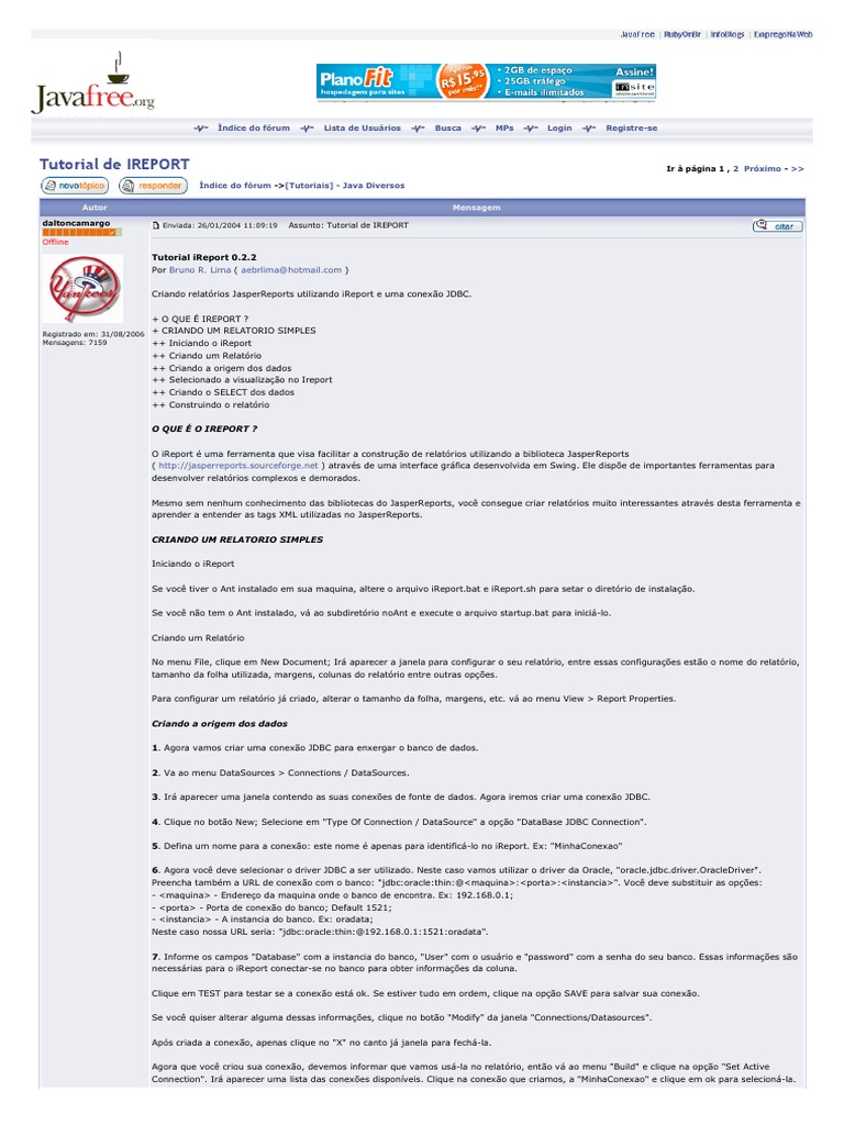 Tutorial de Ireport PDF | PDF | Janela (informática) | Parâmetro ...