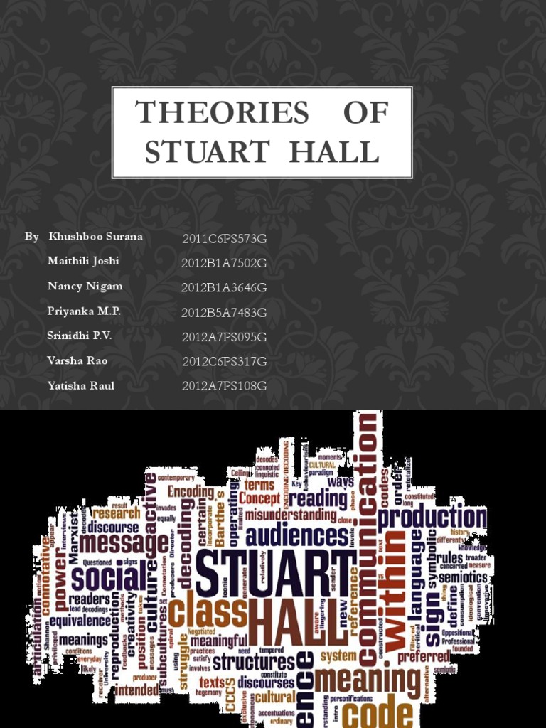 Stuart Hall-Representation theory and encoding-decoding | Discourse ...