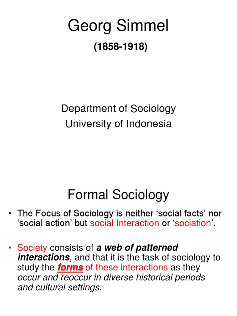 Kuliah Simmel 10 Dec | PDF | Social Group | Sociology