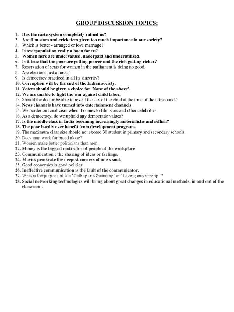 Debate Topics
