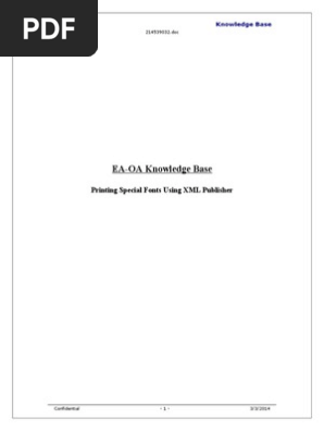 Printing Special Fonts Using XML Publisher