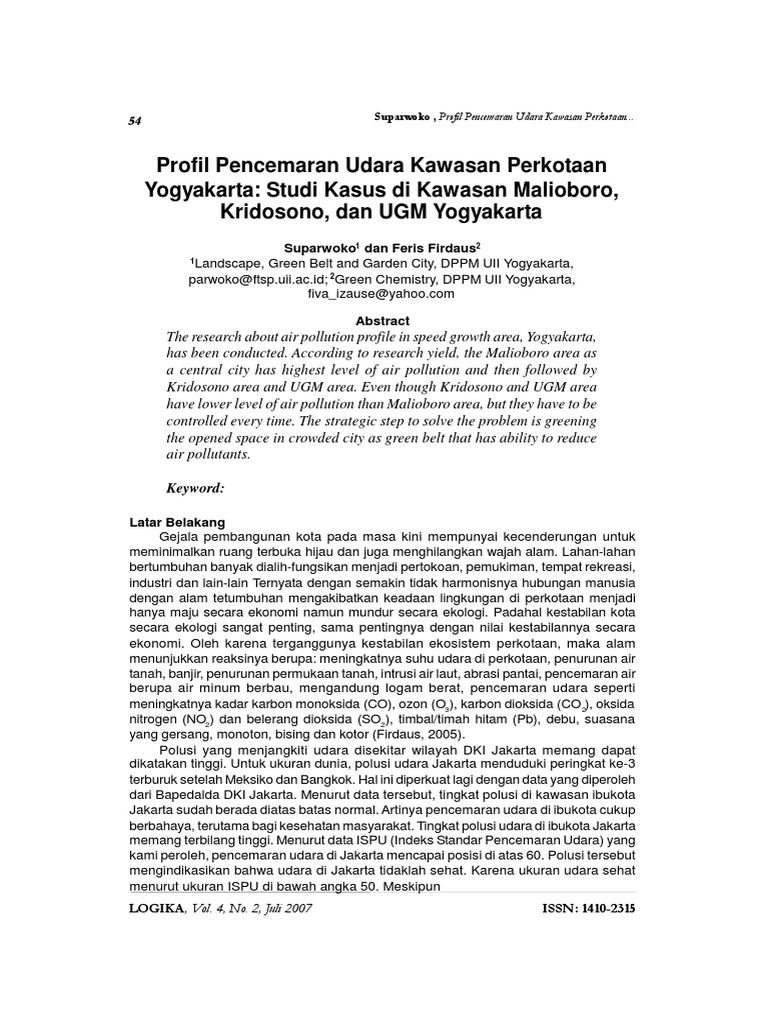 Jurnal Pencemaran Udara Ambien Pencemaran Udara Akibat Kebakaran Lahan Secr Es