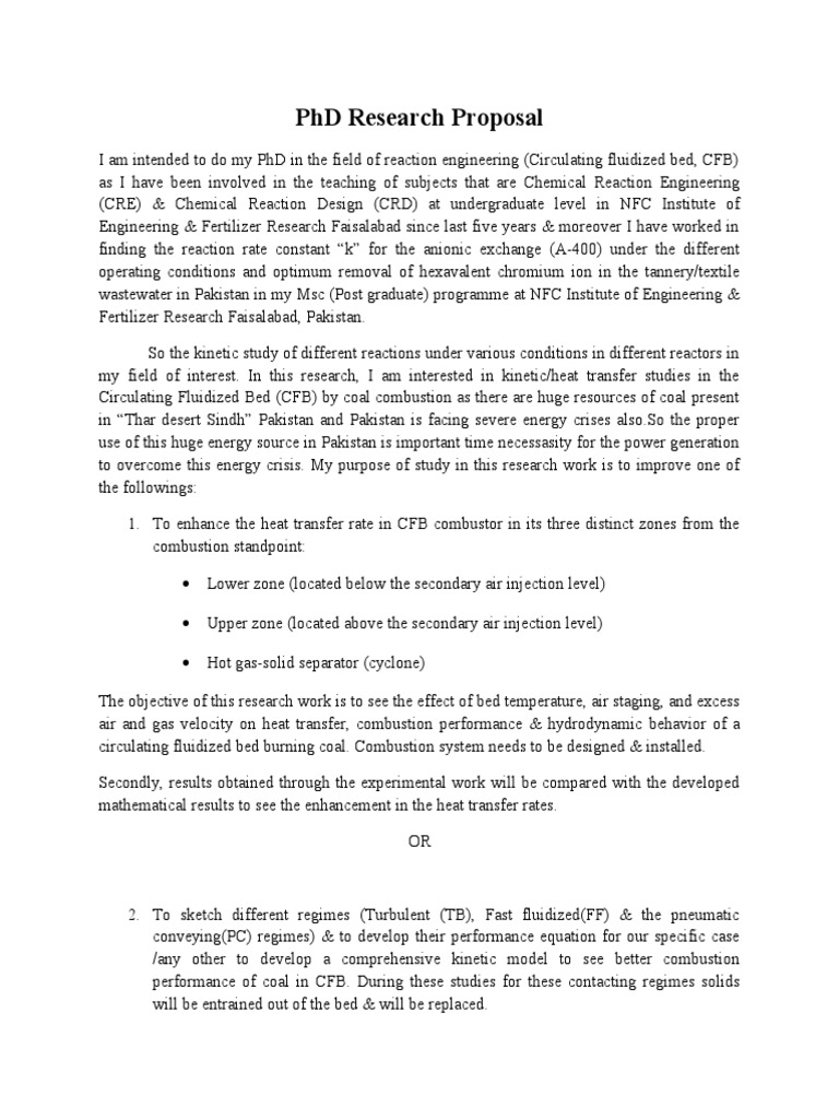 example research proposal for phd in organic chemistry