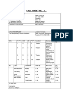 Call Sheet Theatre Day 2