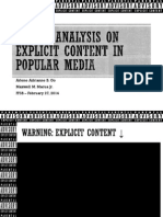 Morality On Explicit Content in Popular Media