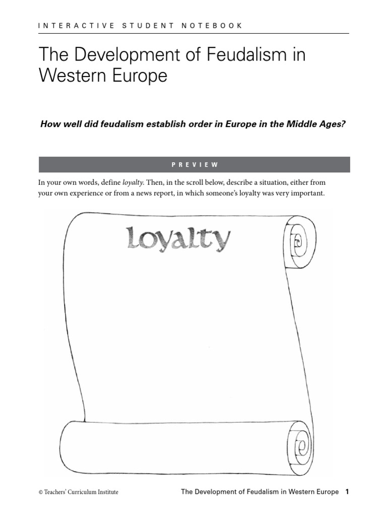 The development of feudalism in western europe