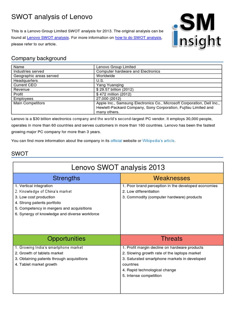 Swot analysis of hp lenovo and apple essay 05 image