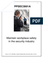 CPPSEC3001A Maintain Workplace Safety in The Security Industry - Reading Material