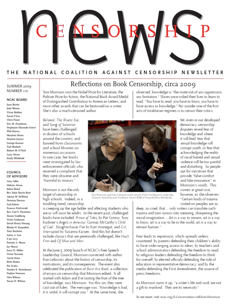 Censorship News 110 Summer 2009 First Amendment To The United