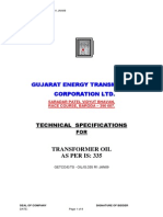 Technical Specification of Transformer Oil