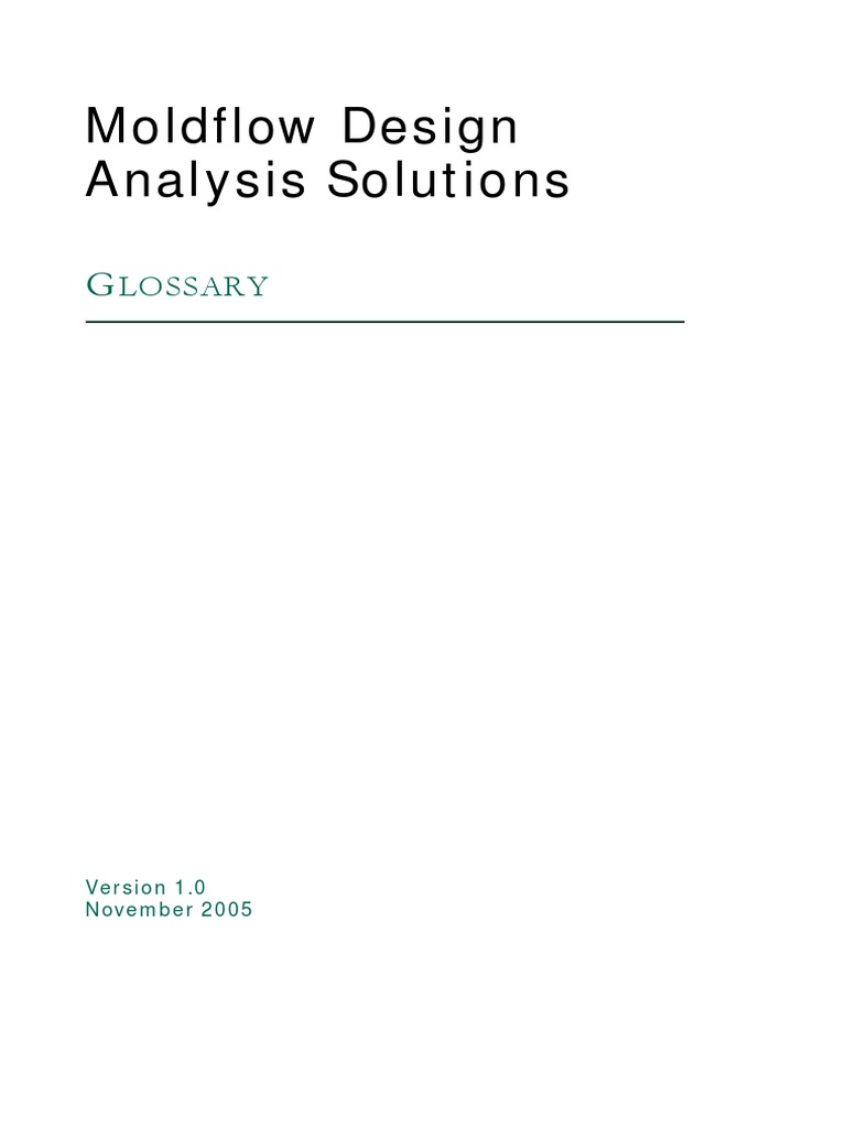 MoldFlow Glossary 1 | PDF