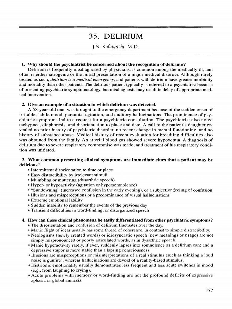 Delirium PDF Psychosis Hallucination