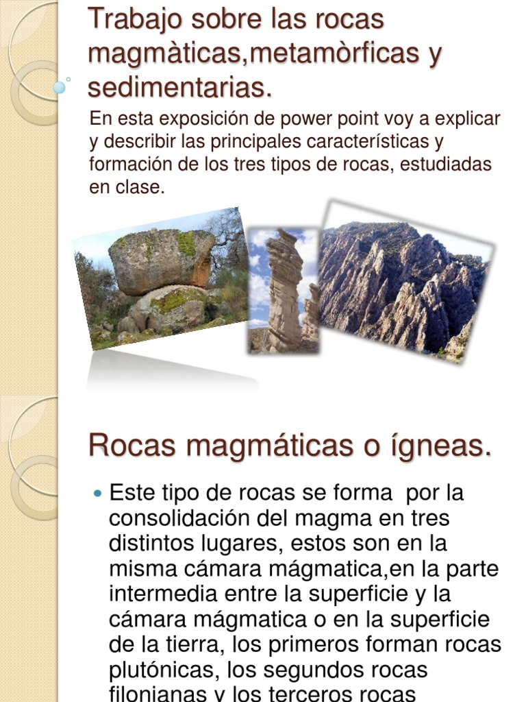 Tipos de Rocas y sus Características | PDF | Roca (geología) | Roca ígnea