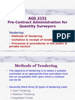 AQS 2151 Pre-Contract Administration For Quantity Surveyors