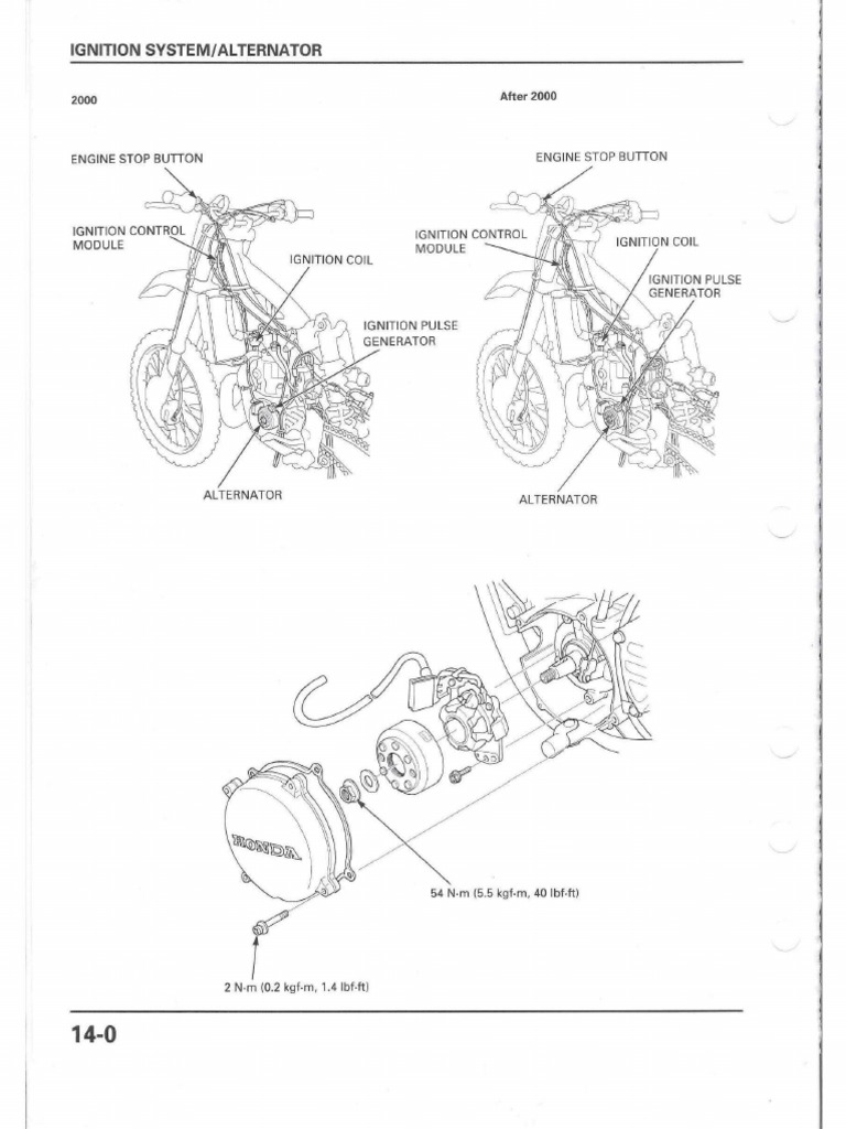 20002001 CR250 Ignition Service Manual Ignition System Electrical