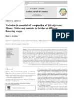 Al Jaber Variation in Essential Oil Composition of Iris Nigricans Dinsm. (Iridaceae) Endemic to Jordan at Different Flowering Stages 2012