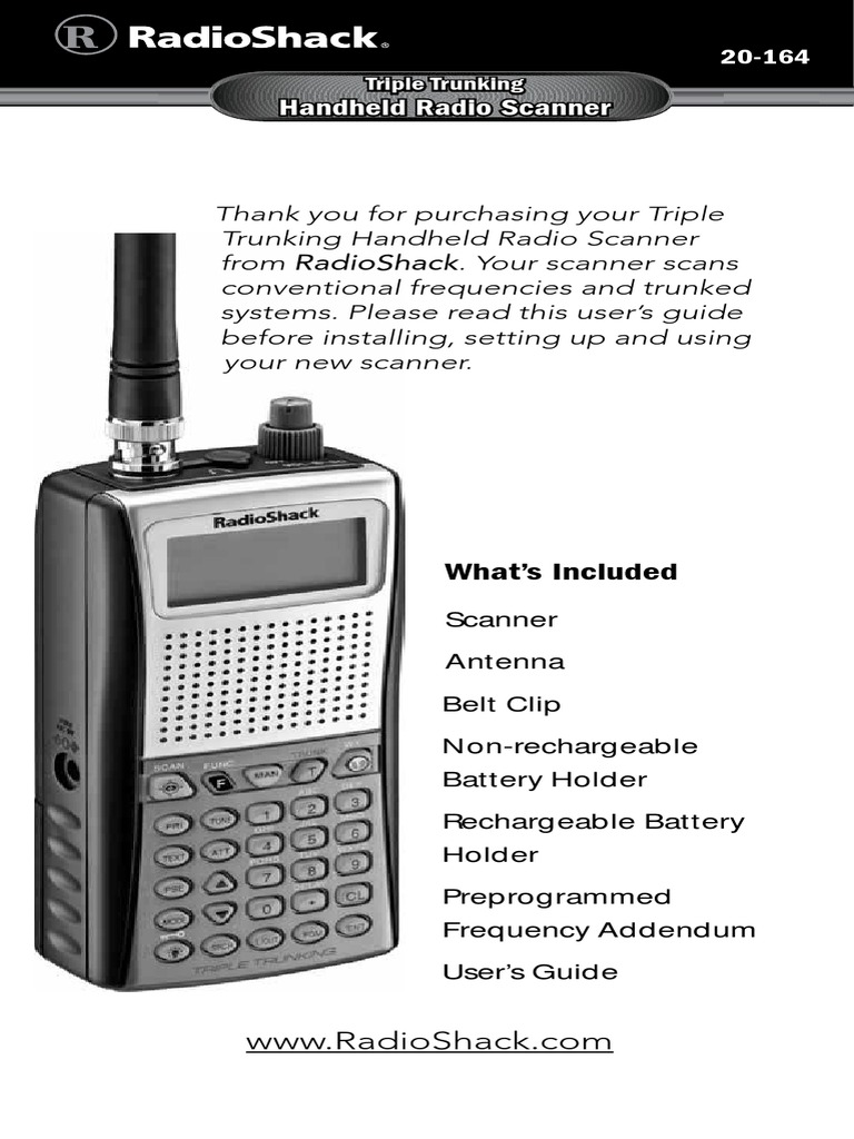 Scanner Pro 164 Radio Shack | Battery (Electricity) | Rechargeable Battery